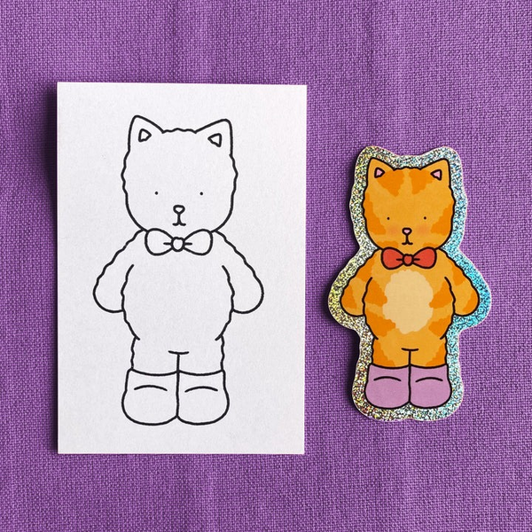 Adesivo Glitter Dr. Parmesan + Cartão Informativo