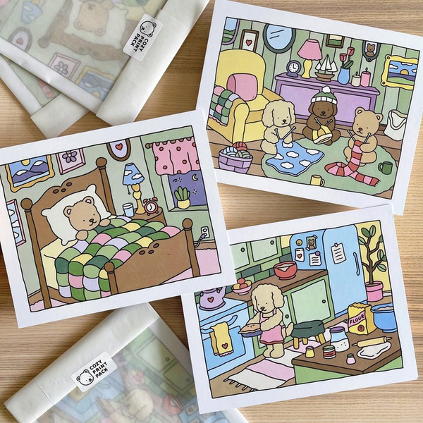 Impressões de arte aconchegantes • Pacote com 3