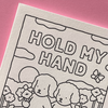 Cartão para colorir Segure minha mão