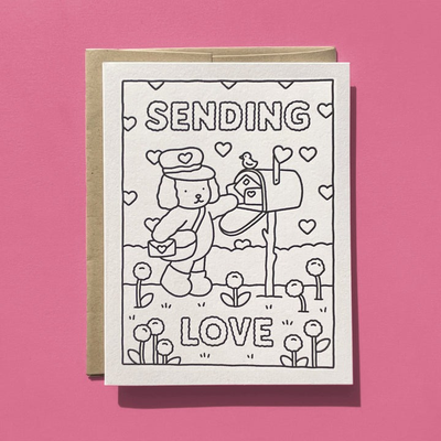 Cartão para colorir “Enviando Amor”