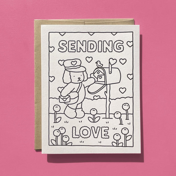 Cartão para colorir “Enviando Amor”