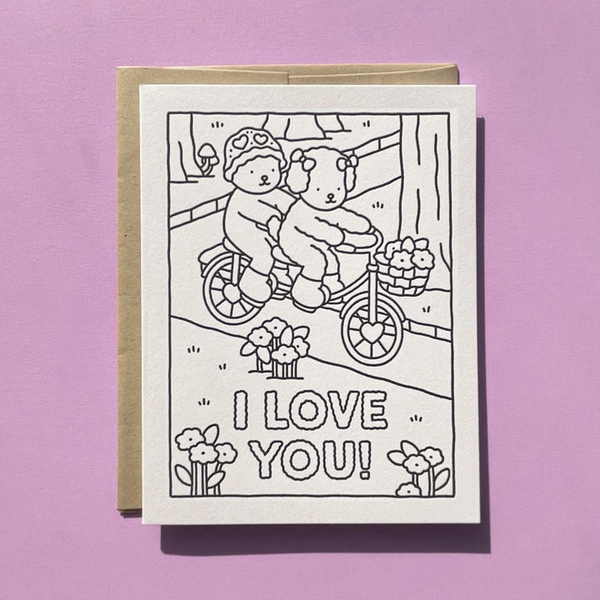 Cartão para colorir “Eu te amo!”