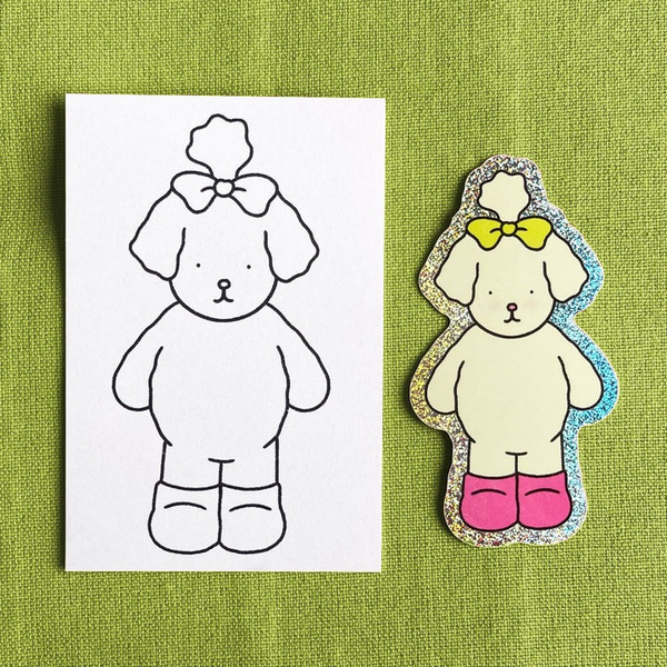 Adesivo Apple Glitter + Cartão Informativo