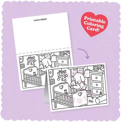 Download digital • Cartão de colorir para berçário