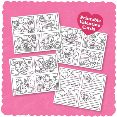 Download digital • Cartões de colorir de Dia dos Namorados