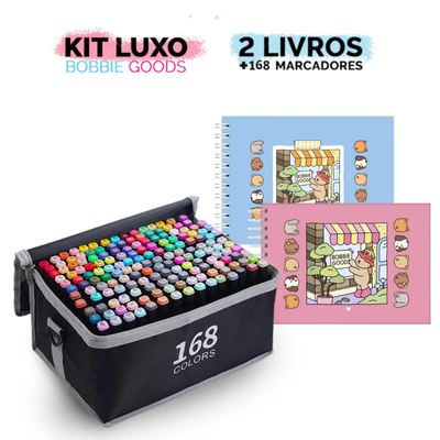 Kit 2 Livro Capa Dura + 168 Canetas Touch