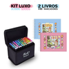 Kit 2 Livros Capa Dura + 80 Canetas Touch